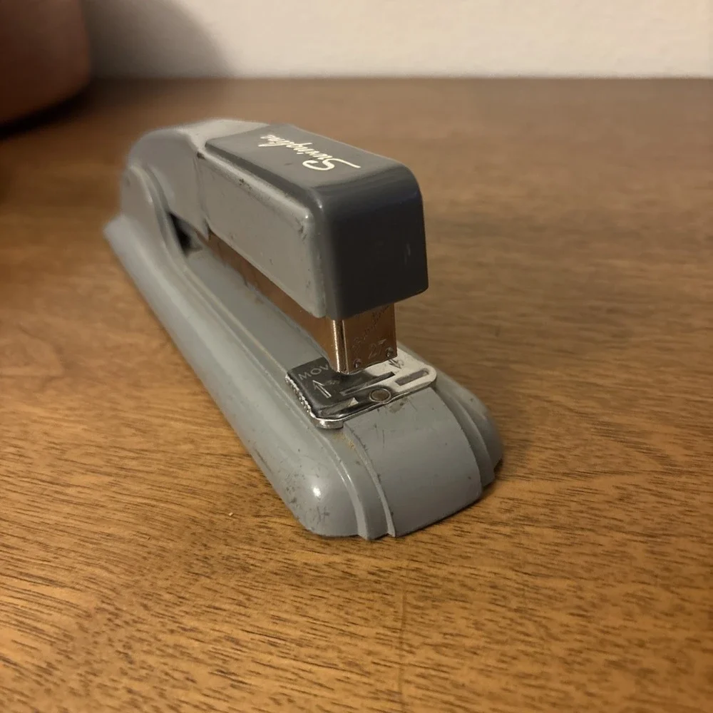 Vintage Industrial Modern Eames Era Swingline Stapler Gray USA Model #27 Works
